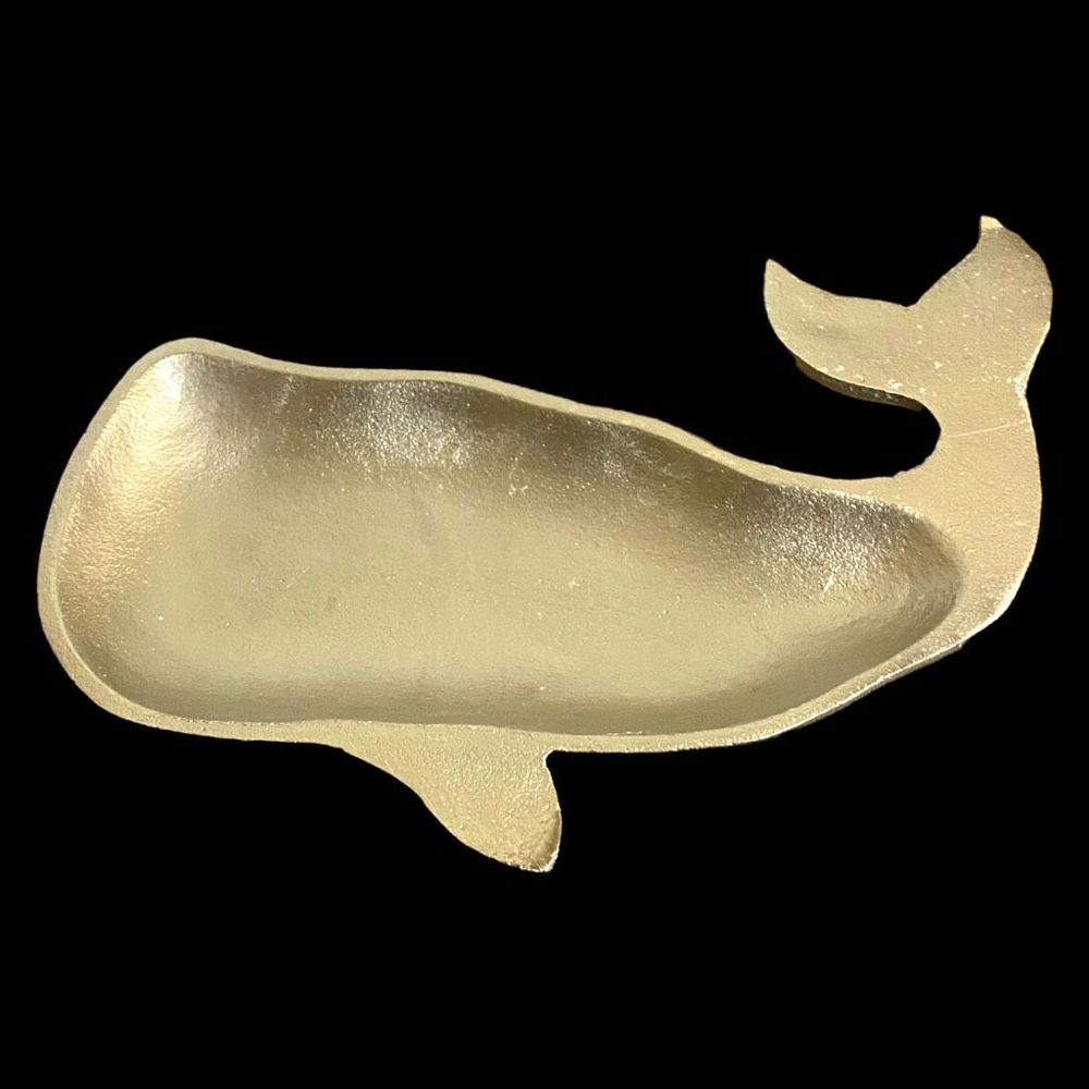 Hammered Metal Whale Dish Bowl